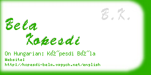 bela kopesdi business card